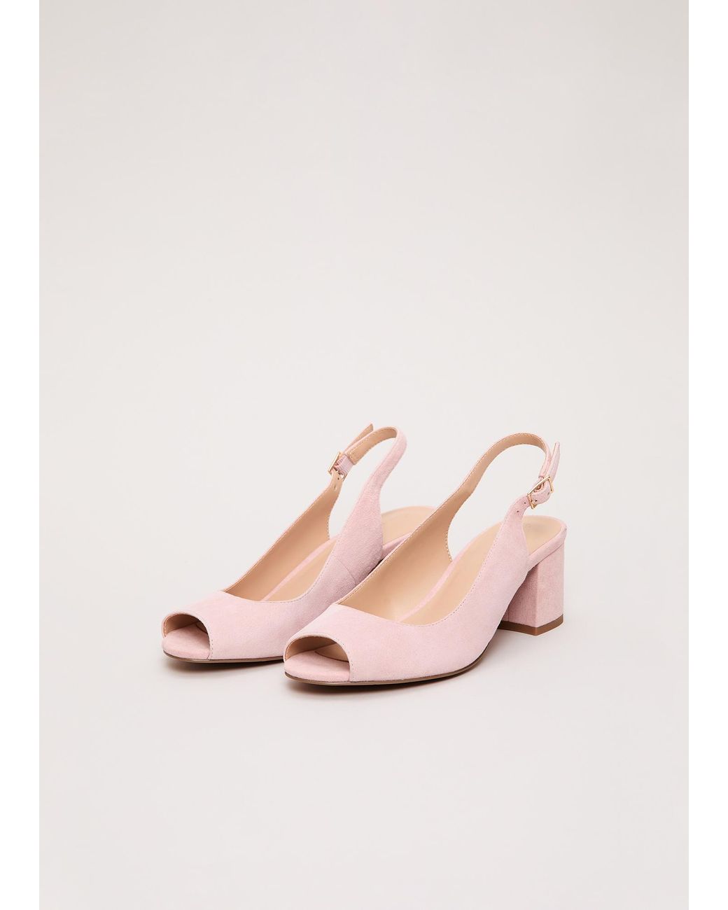 Phase Eight Pink Suede Peeptoe Block Heel Shoes