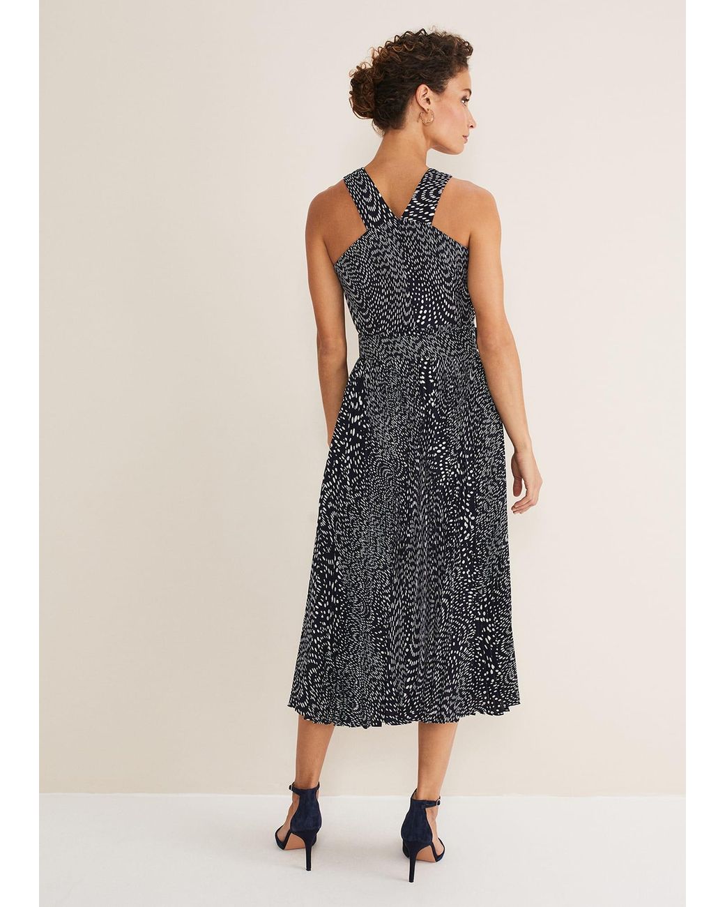 Phase Eight Blue Elsie Spot Dress