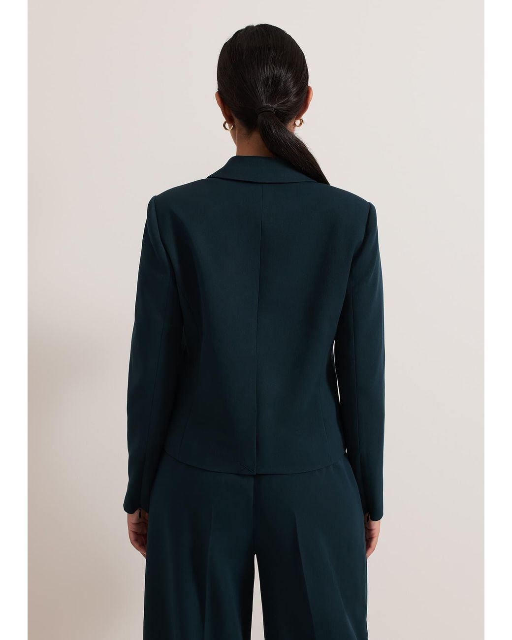 Phase Eight Blue Petite Arabella Crop Blazer