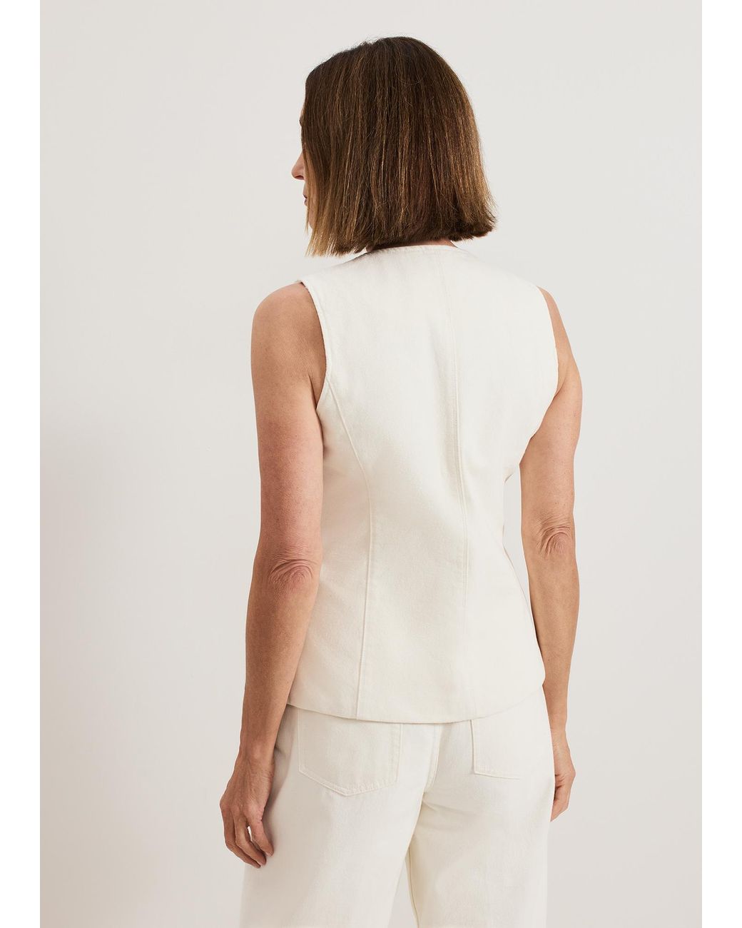 Phase Eight Natural Sophia Denim Waistcoat