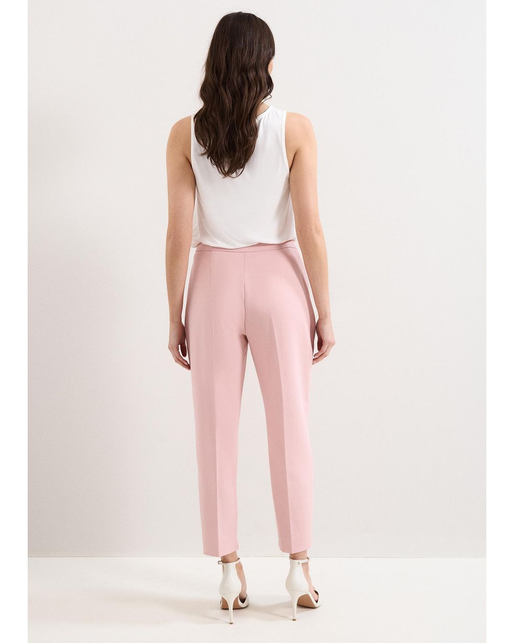 Phase Eight Pink Petite Fara Taper Tailored Trousers