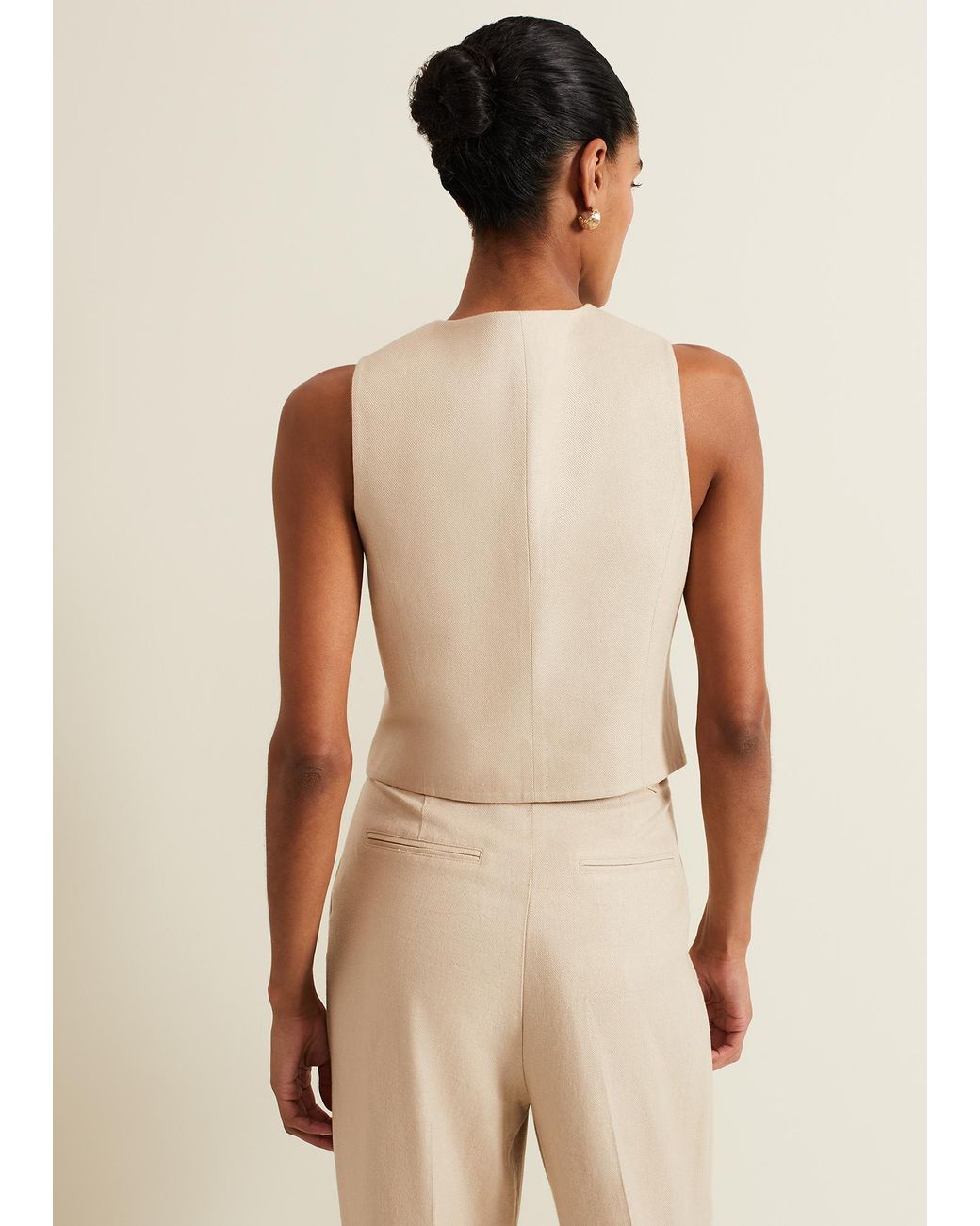 Phase Eight Natural Addison Linen Waistcoat
