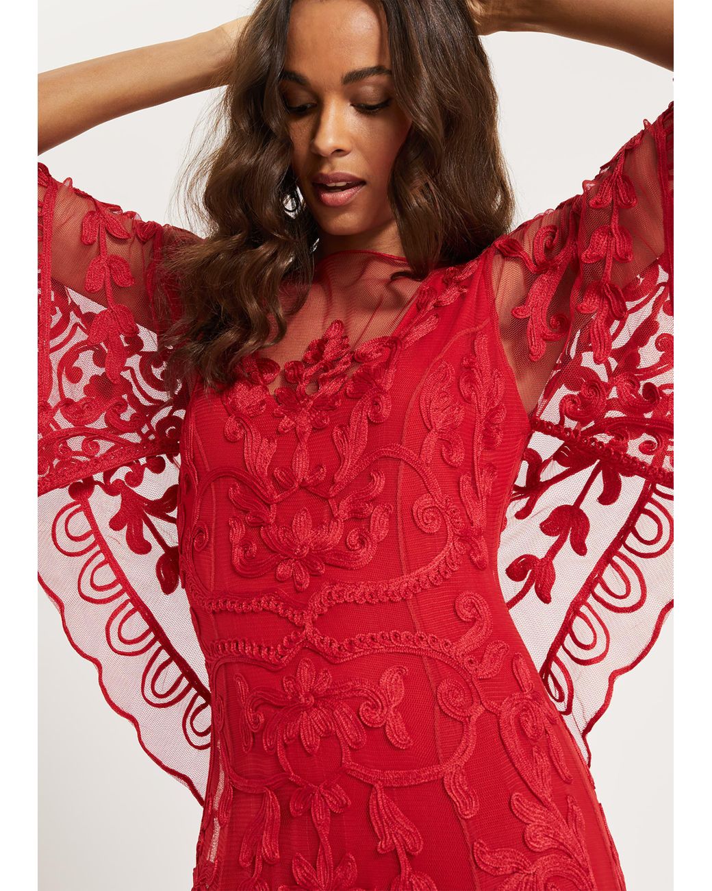 phase eight red tapework dress