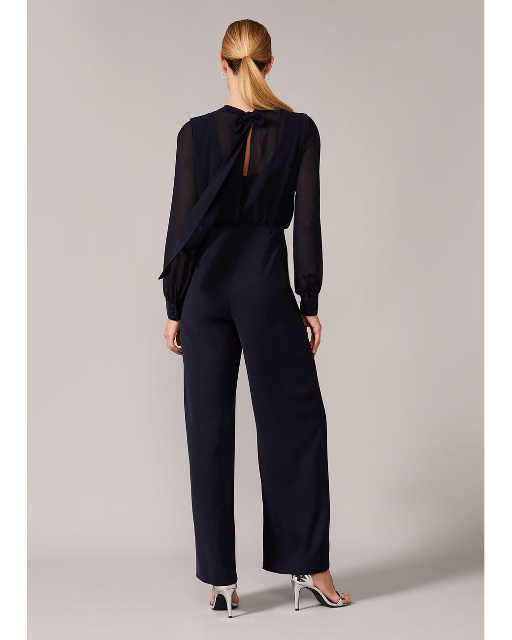 Phase Eight Blue Jass Chiffon Bodice Jumpsuit
