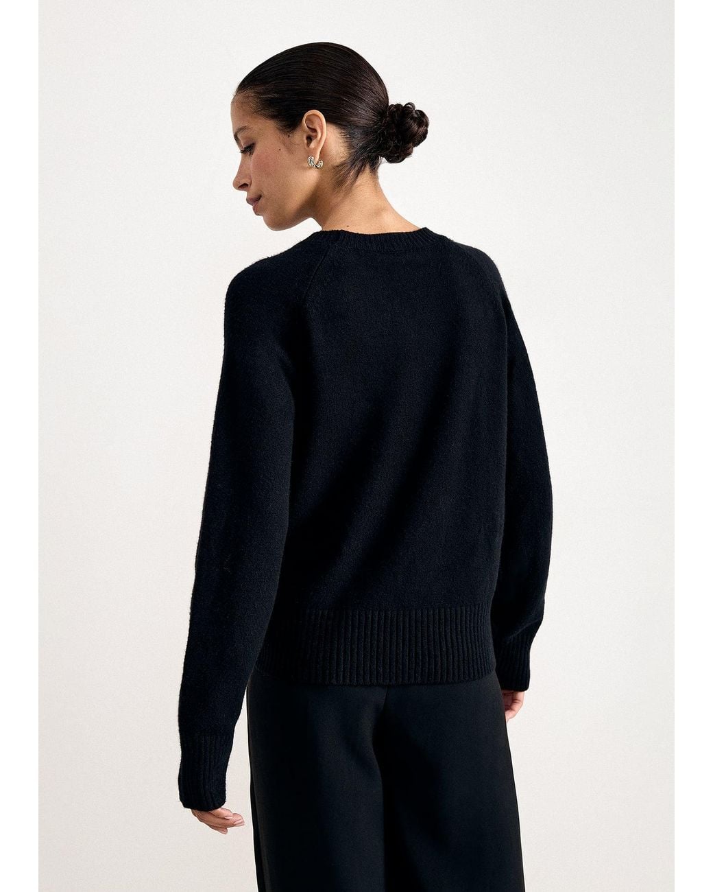 Phase Eight Blue Marietta Georgette Bow Detail Jumper
