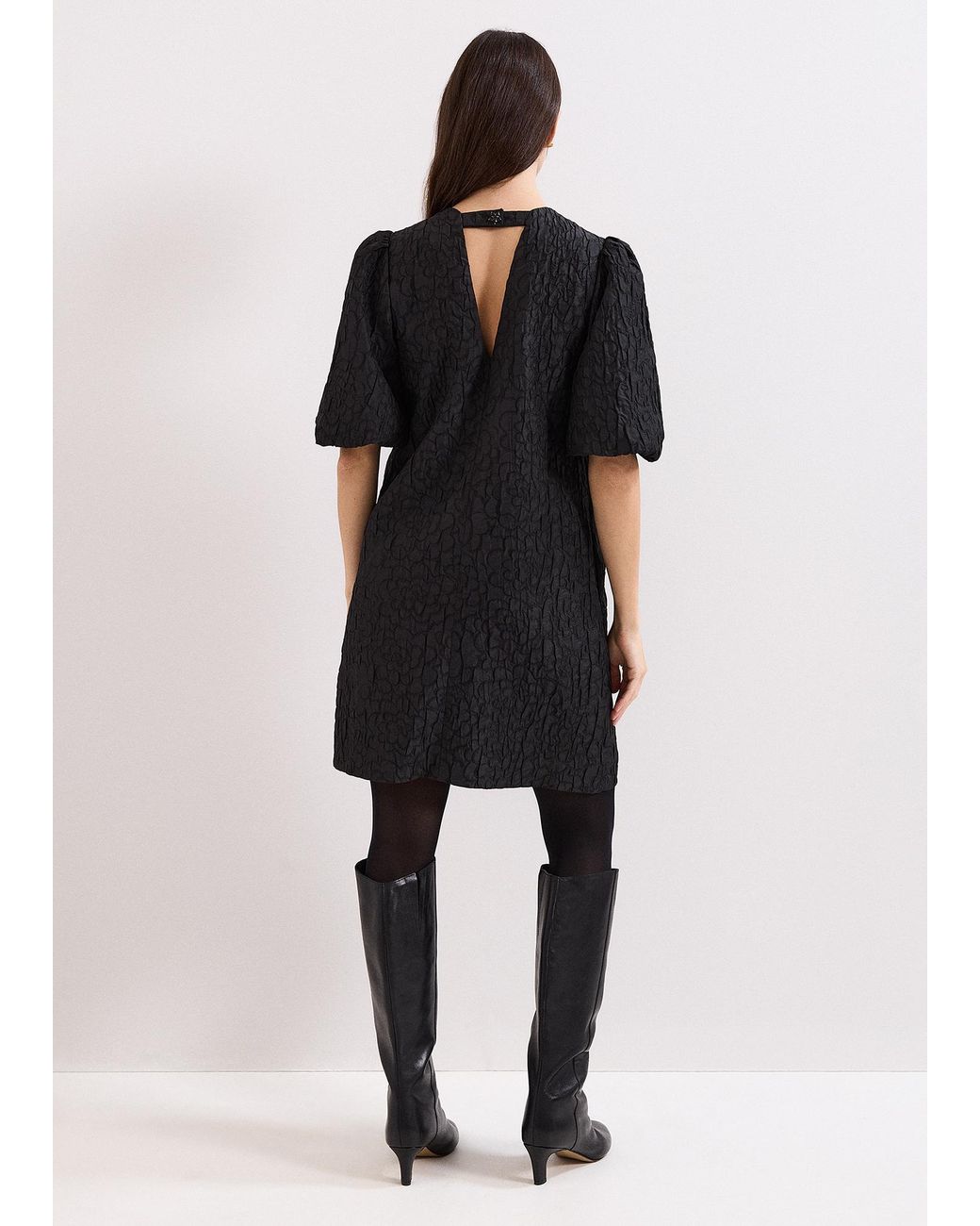 Phase Eight Black Depti Jaquard Dress