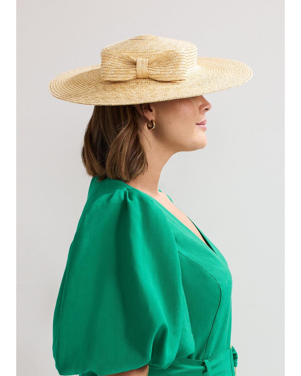 Phase Eight Green Straw Boater