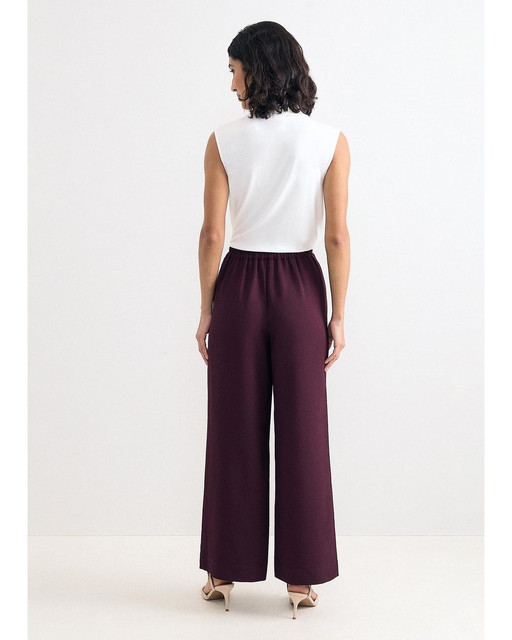 Phase Eight Red Seren Wide Leg Trousers