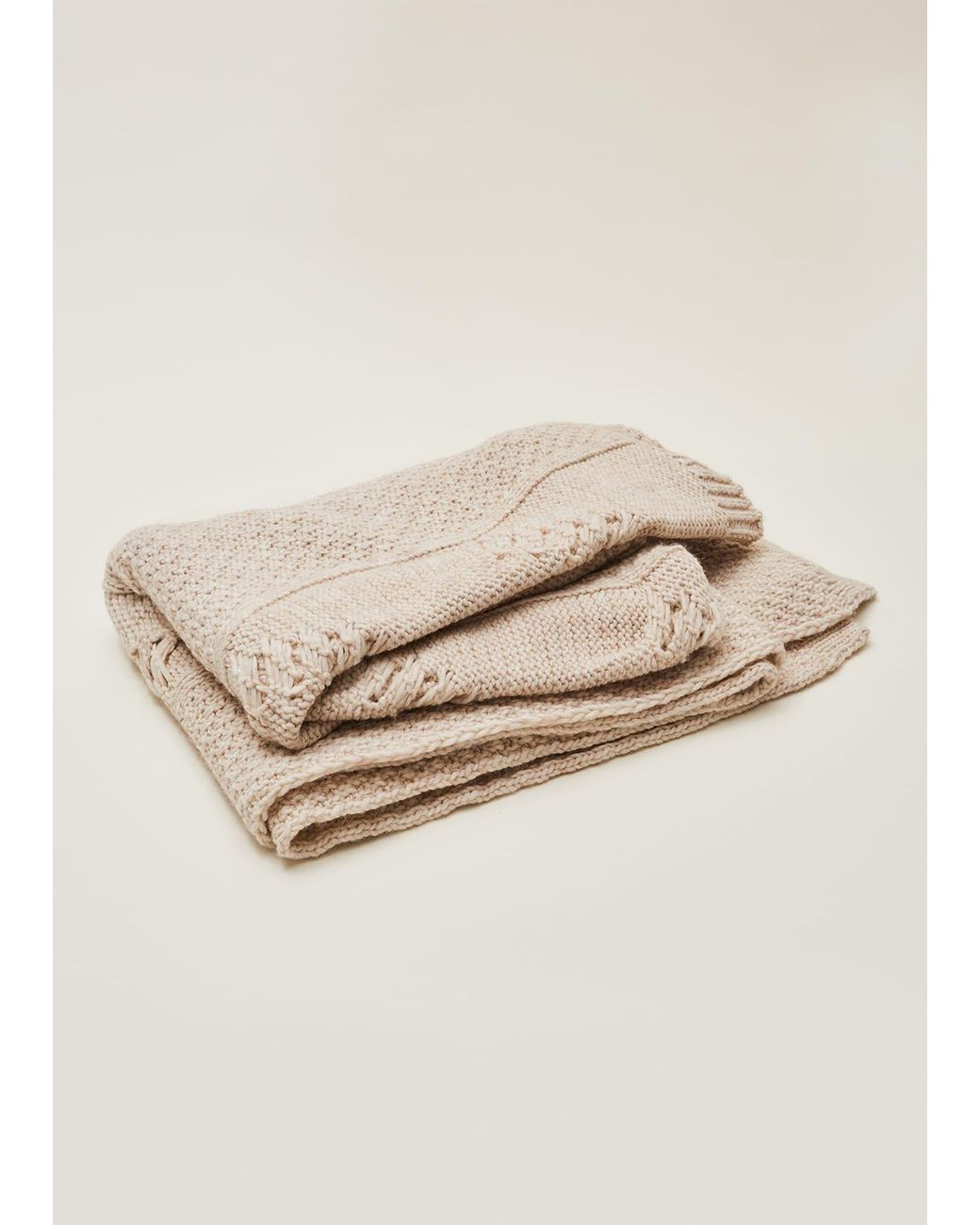 Phase Eight Natural Miya Knitted Blanket
