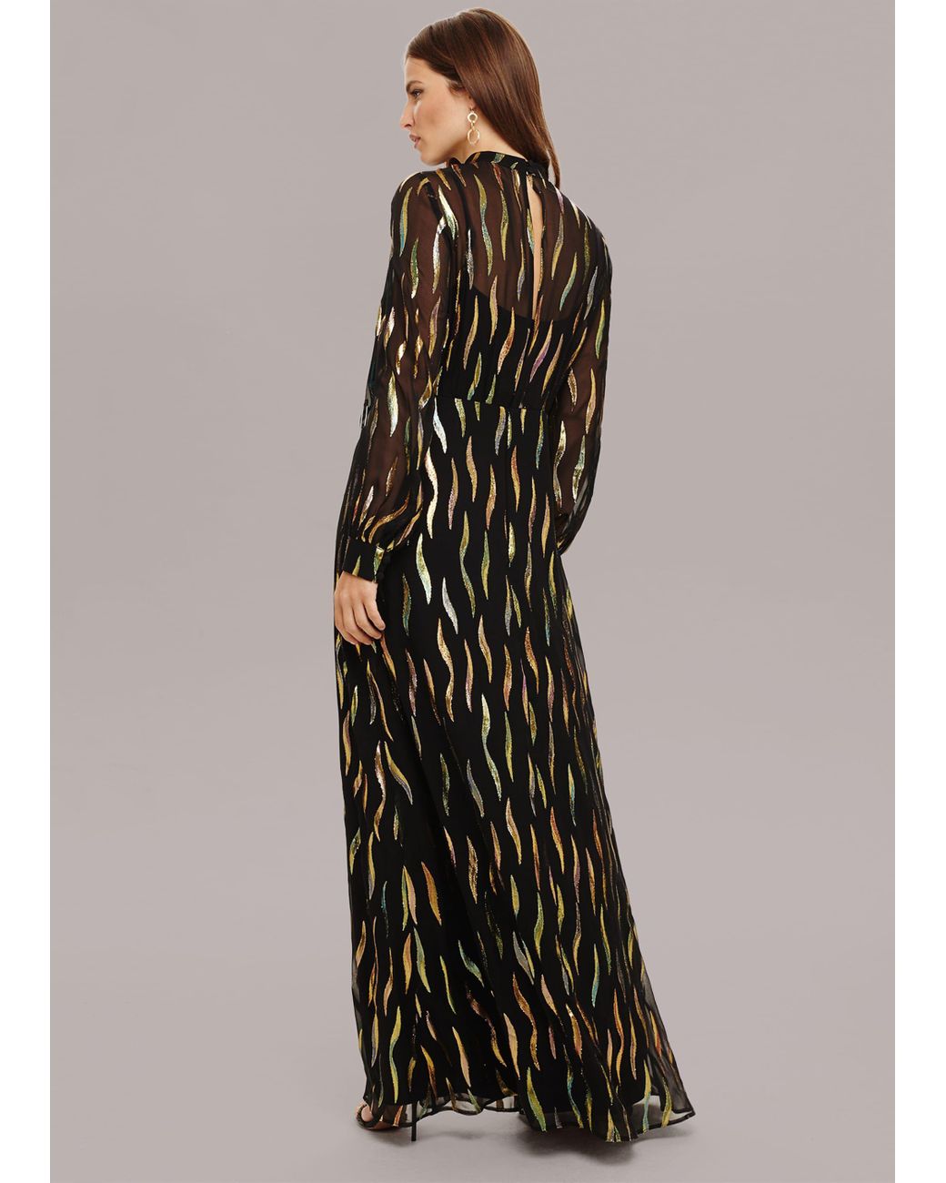 penny shimmer silk maxi dress