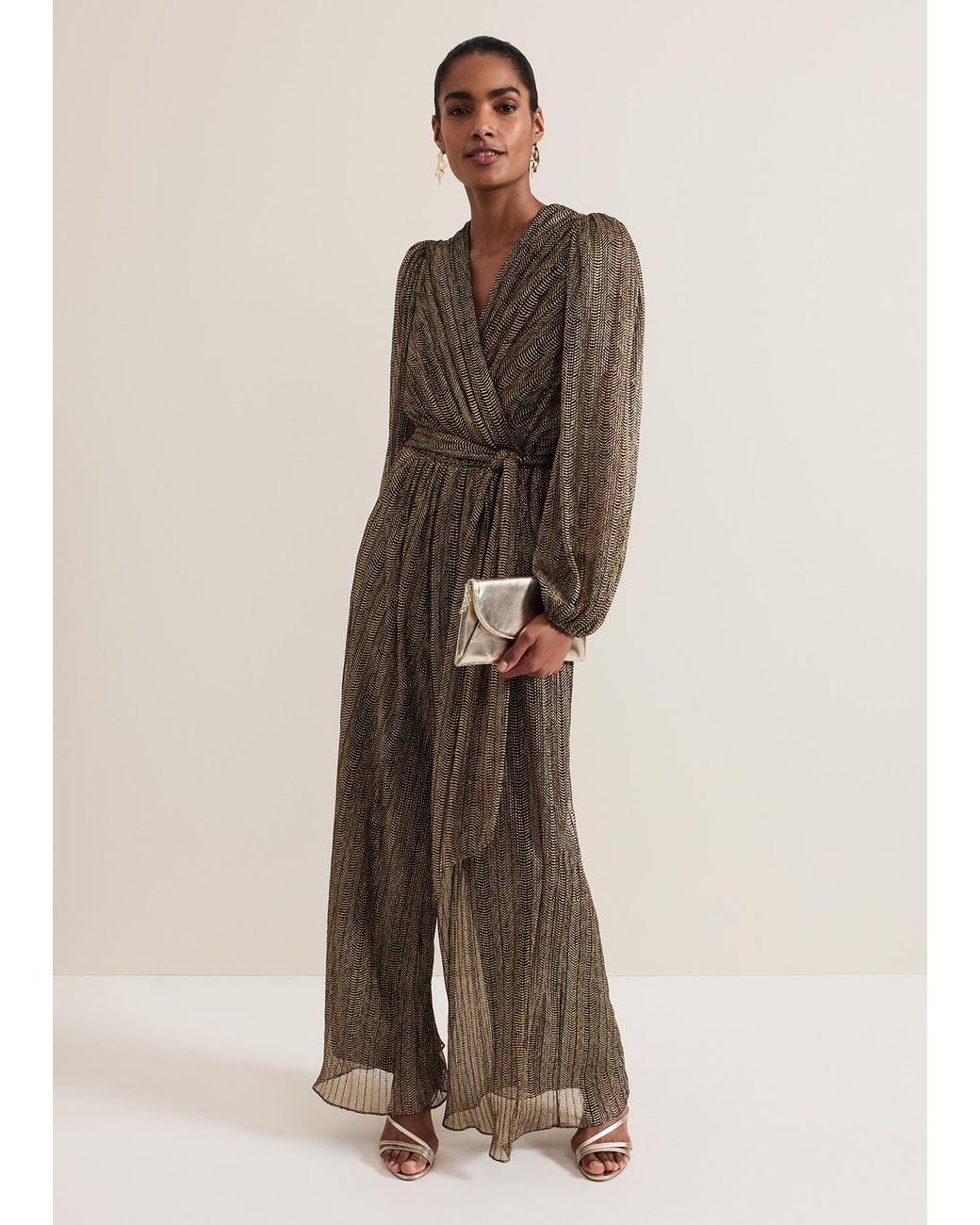 Phase Eight Natural Alli Textured Jumpsuit