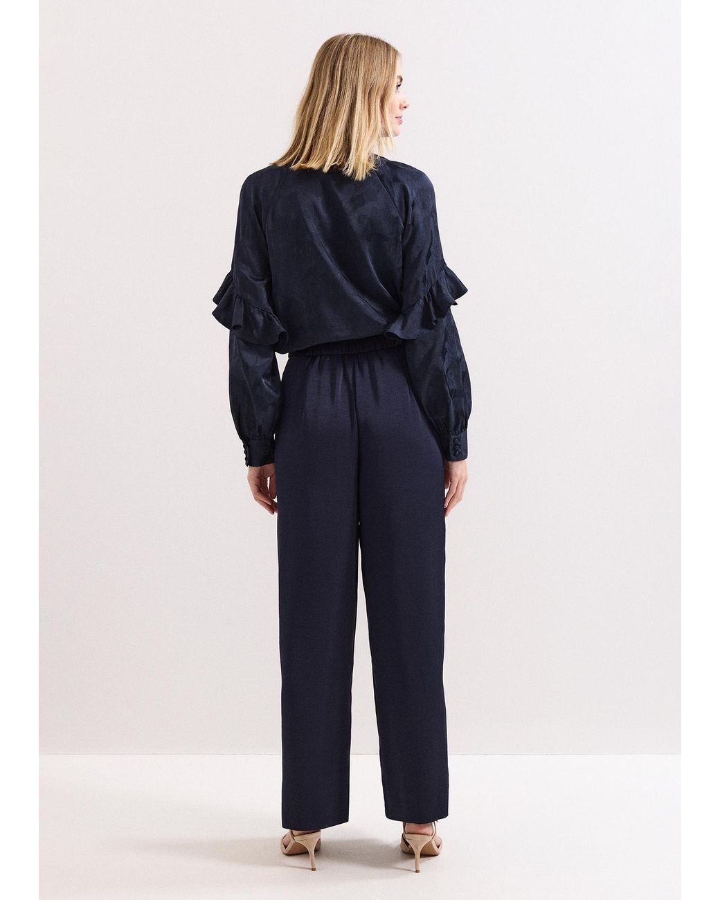 Phase Eight Blue Beccy Satin Trouser