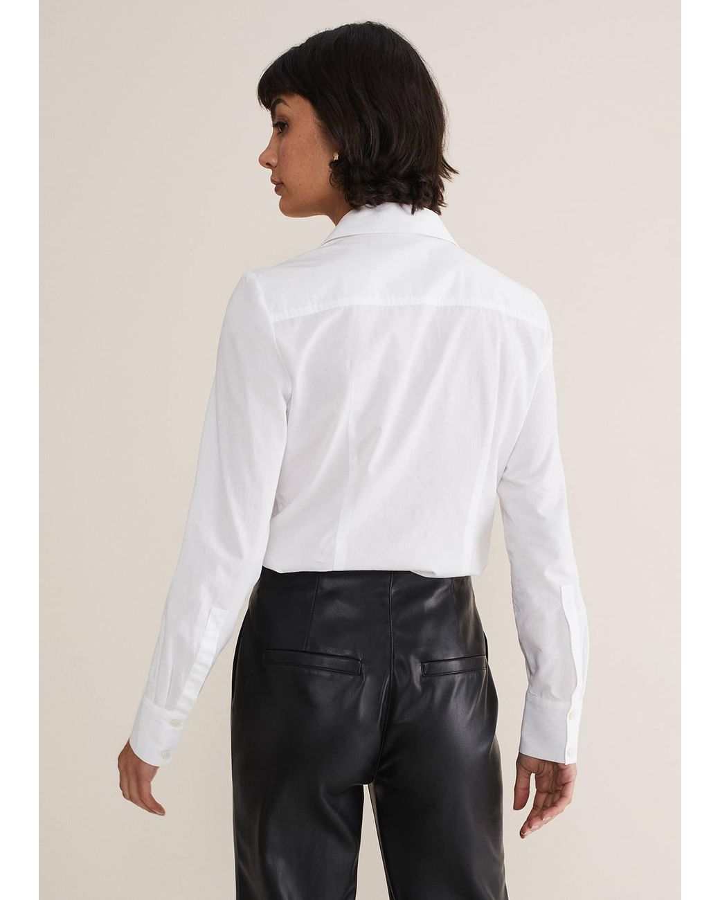 Phase Eight White Cotton Fitted Shirt