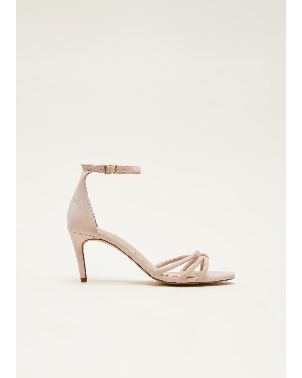 Phase Eight Natural Suede Knotted Barely There Sandal