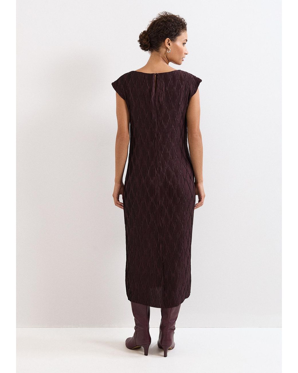 Phase Eight Purple Arabella Jersey Textured Midi Dress