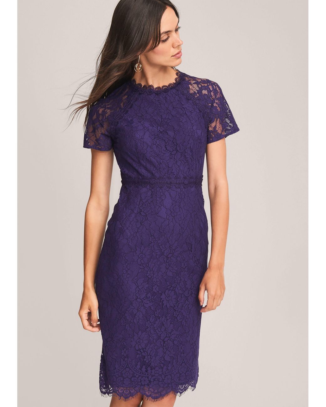 Phase Eight Purple Mirabel Lace Dress