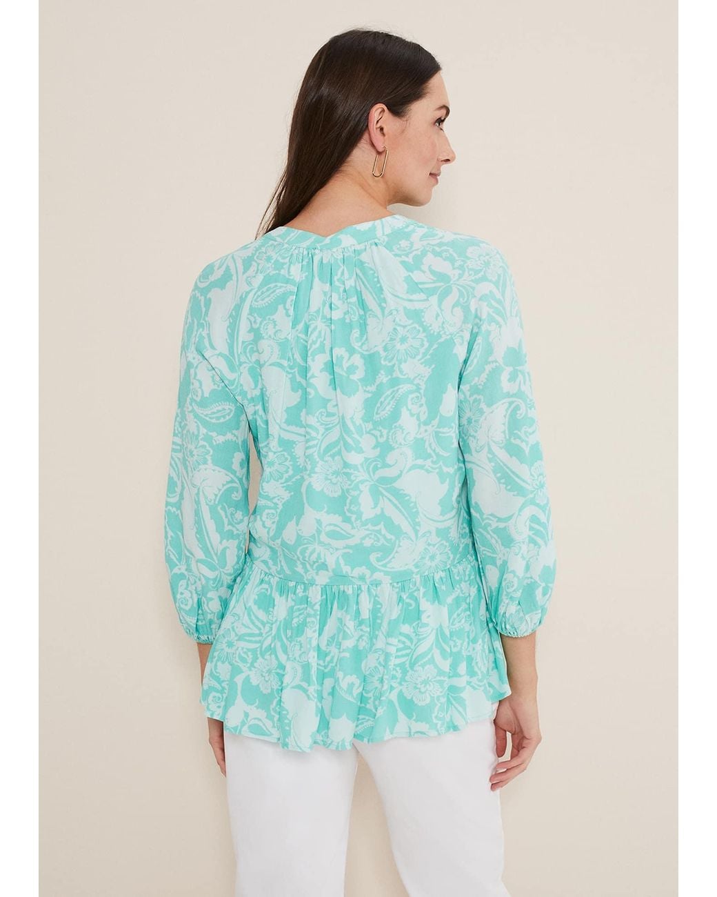 Phase Eight Green Lara Paisley Print Blouse
