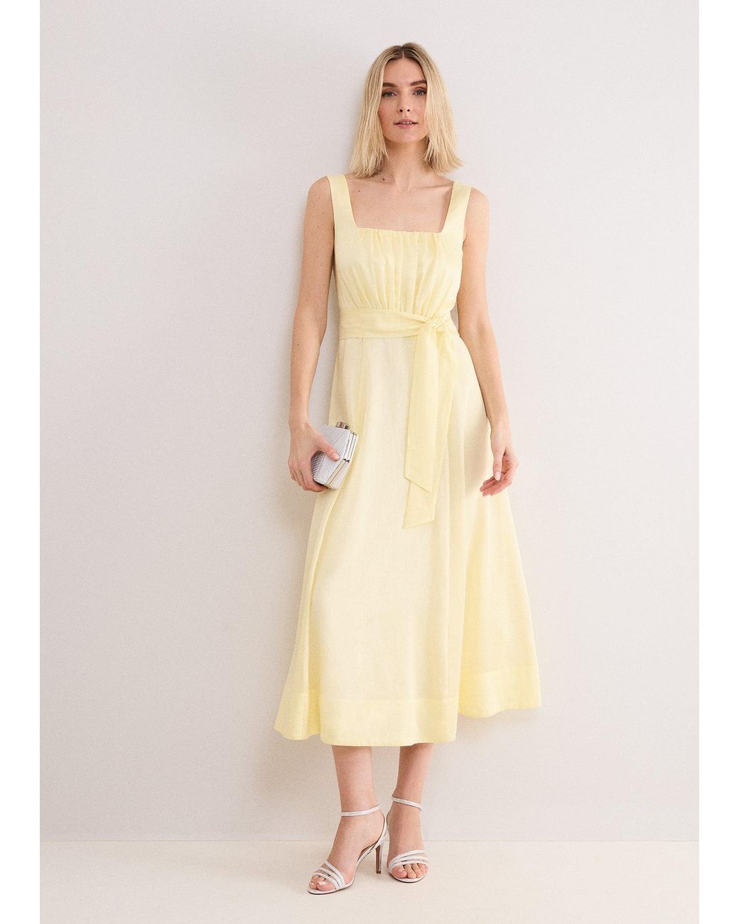 Phase Eight Natural Zahira Square Neck Midaxi Dress