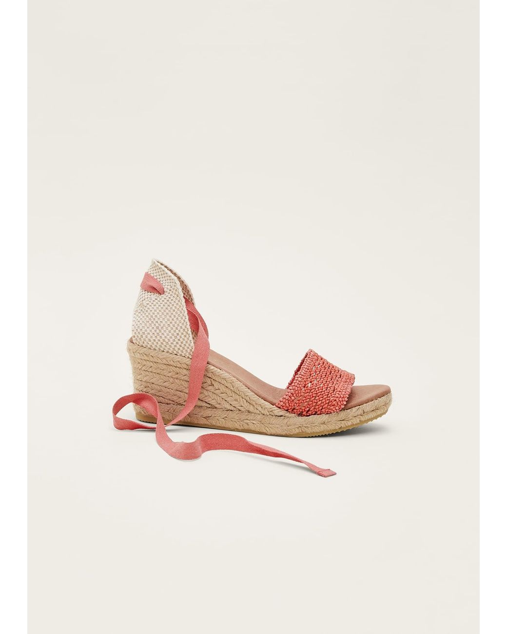 Phase Eight Pink Weave Espadrille