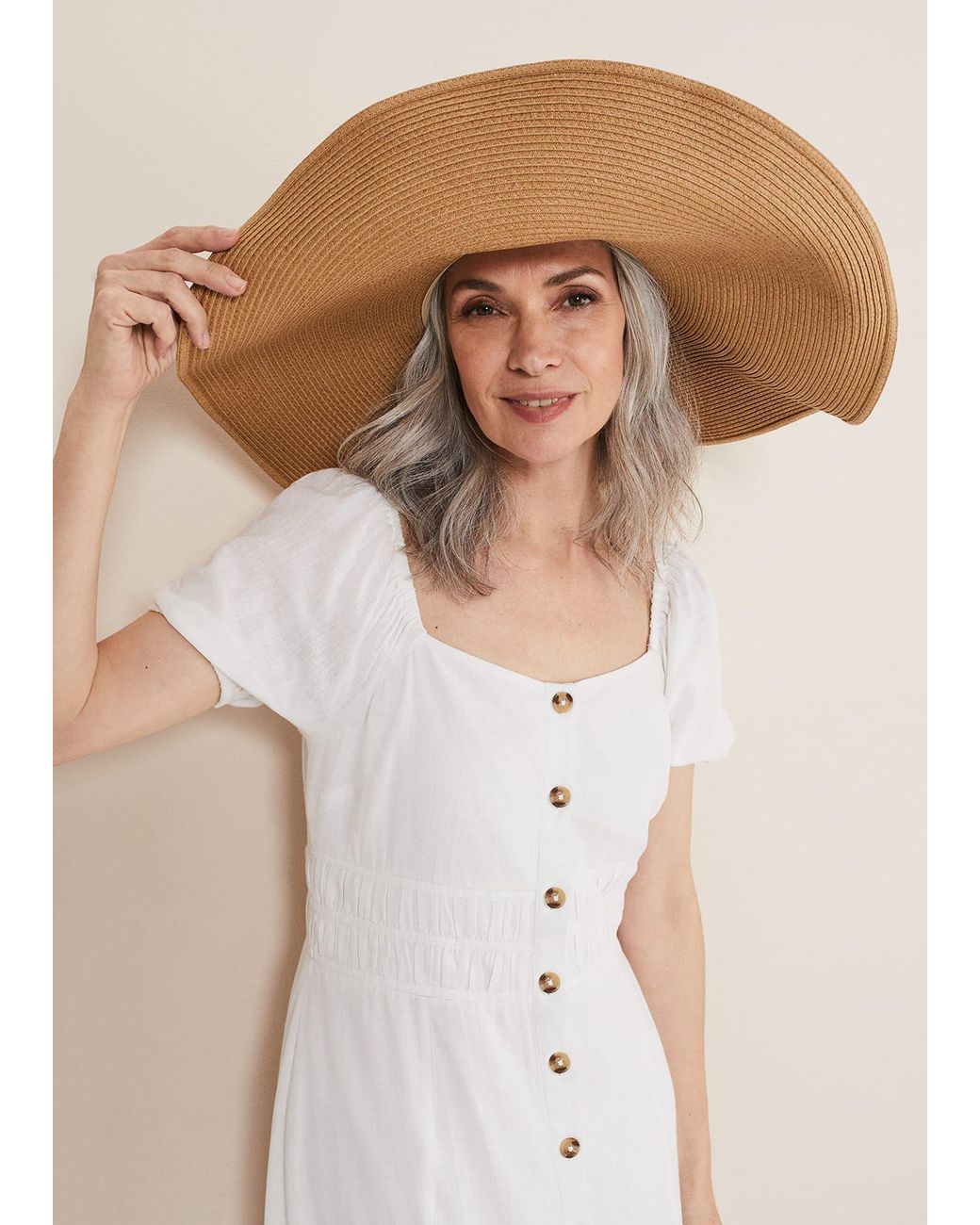 Phase Eight Natural Oversized Straw Hat