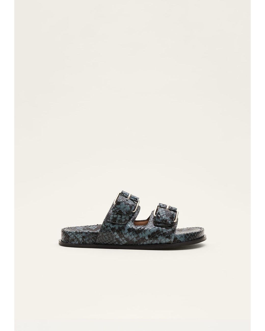 Phase Eight White Animal Double Buckle Sandal