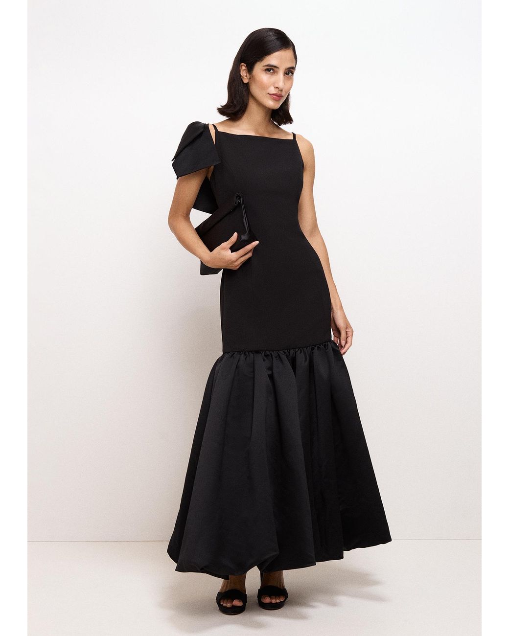 Phase Eight Black Kiera Bow Bubble Hem Maxi Dress
