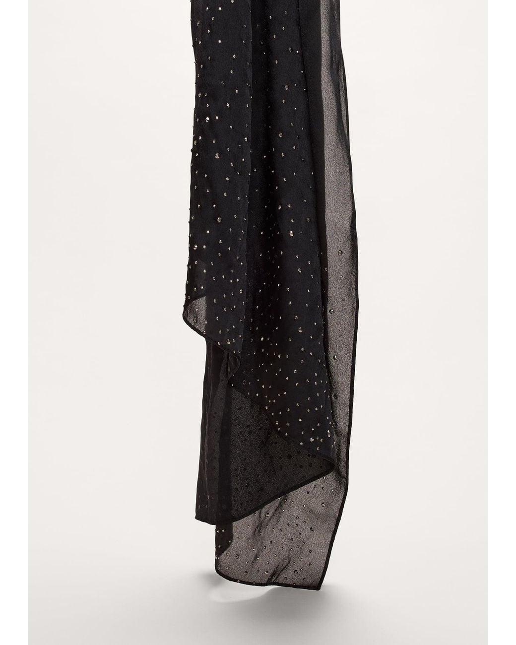 Phase Eight Black Hotfix Embellished Satin Scarf