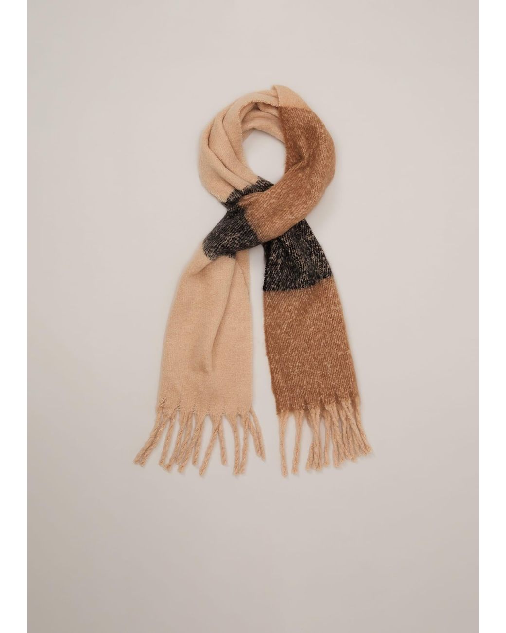 Phase Eight Natural Oversized Stripe Brushed Scarf