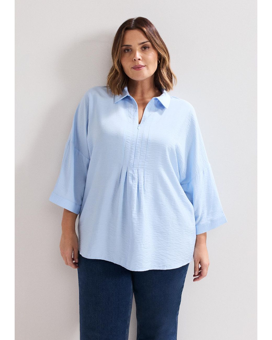 Phase Eight White Cynthia Pleat Zip Front Shirt