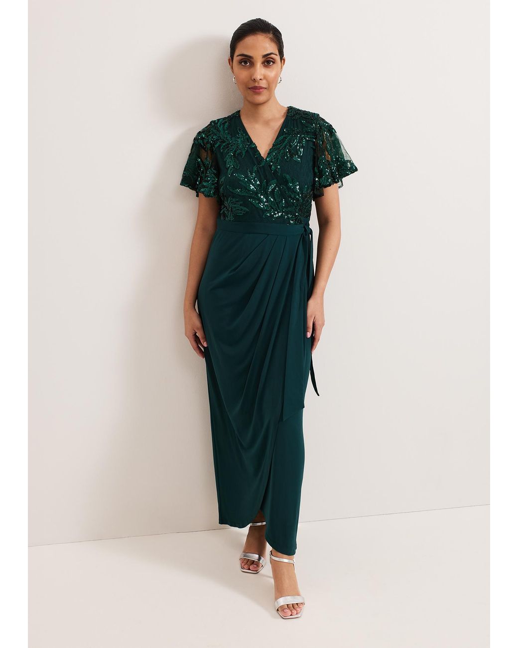 Phase Eight Green Petite Minty Wrap Maxi Dress
