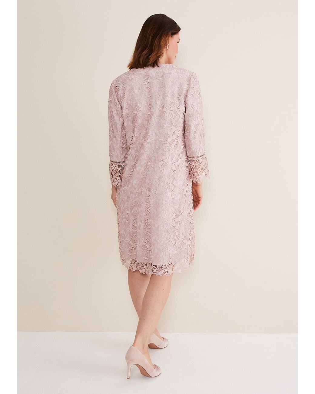 Phase Eight Pink Isabella Lace Coat