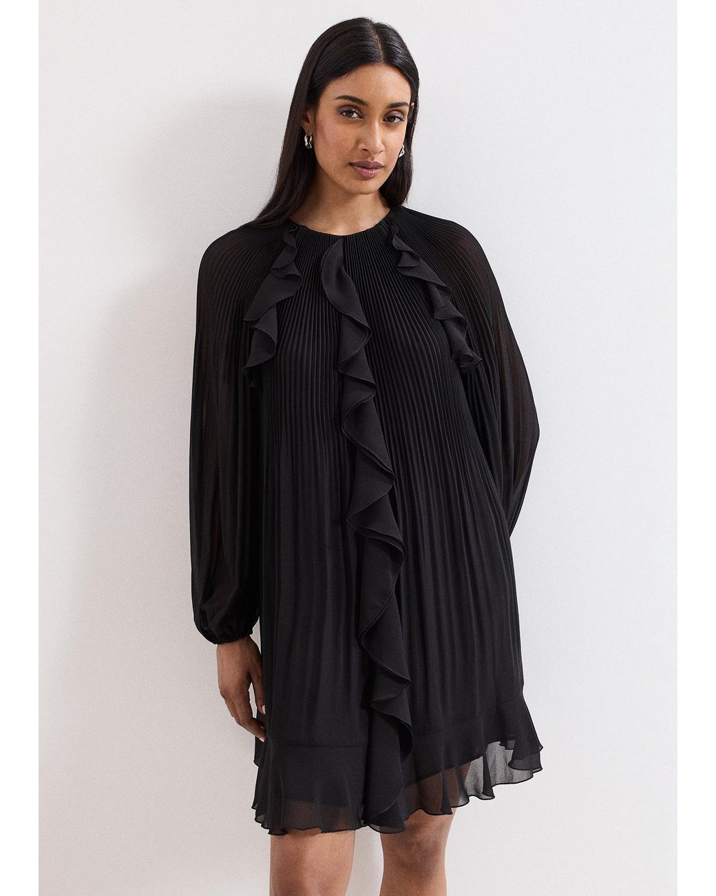 Phase Eight Black Layla Frill Swing Dress