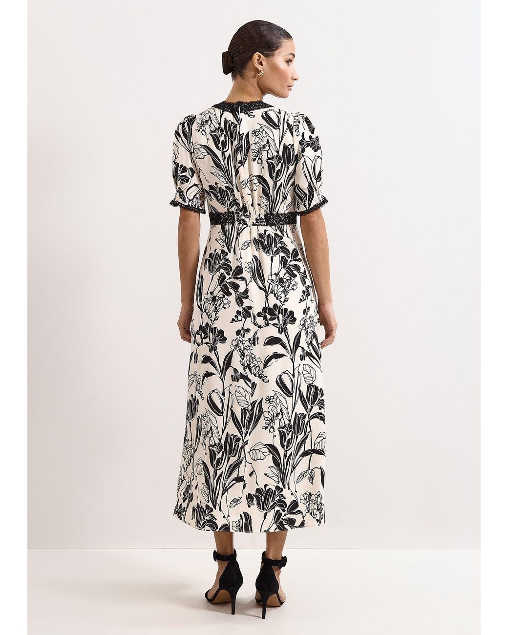 Phase Eight White Petite Feyre Floral Slip Midi Dress