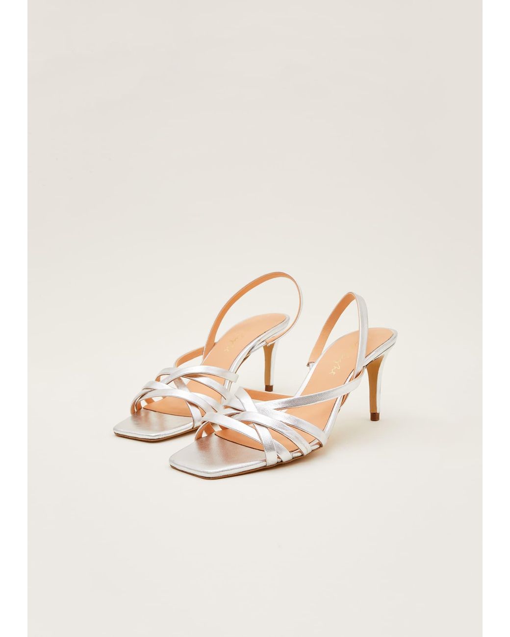 Phase Eight Natural Strappy Sling Back Sandals