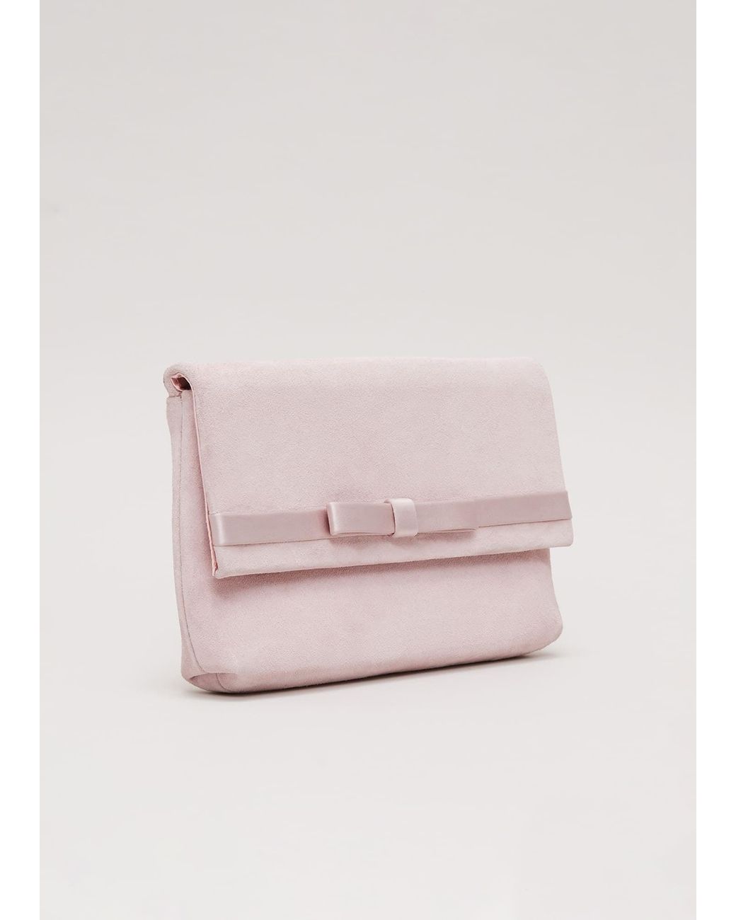 Phase Eight Pink Satin Trim Bow Bag