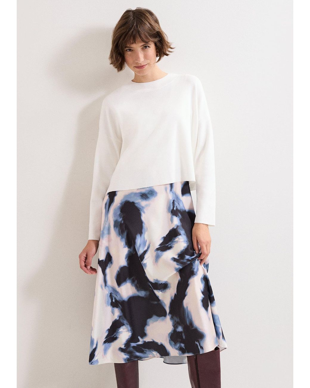 Phase Eight White Issy Tye Dye Dress