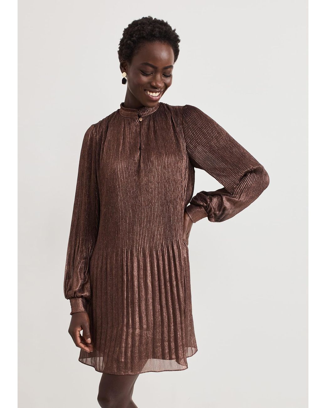 Phase Eight Brown Ella Swing Dress