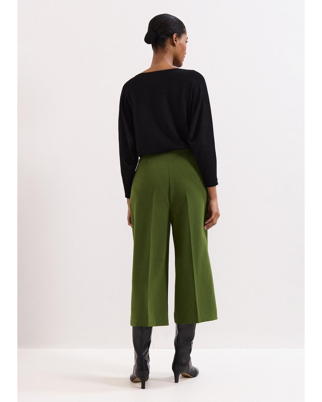 Phase Eight Green Aubrielle Wide Leg Culottes