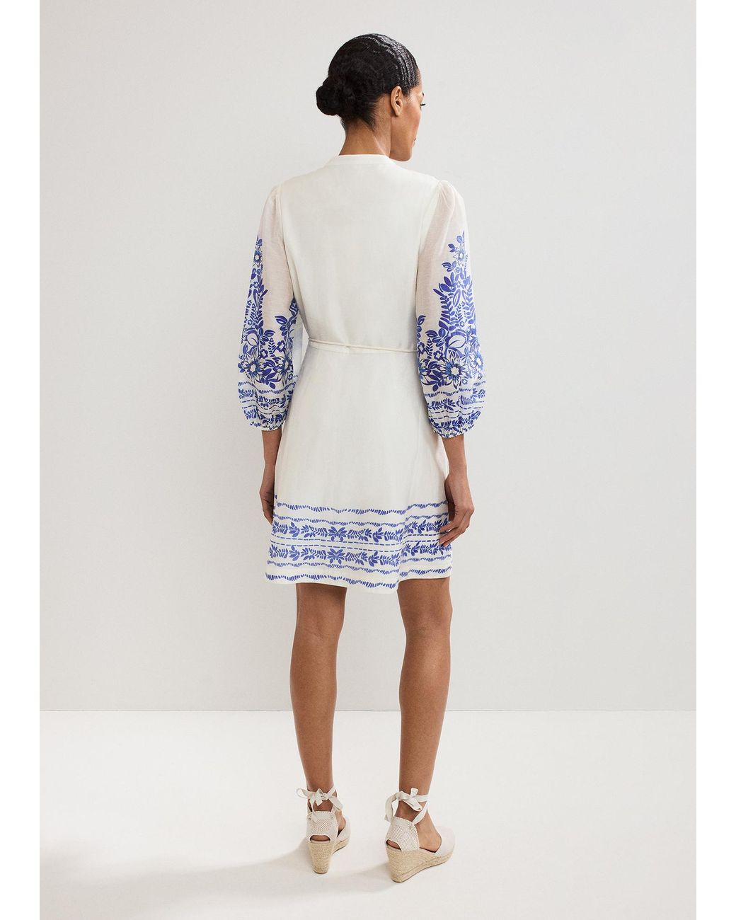 Phase Eight Blue Pia Floral Mini Dress