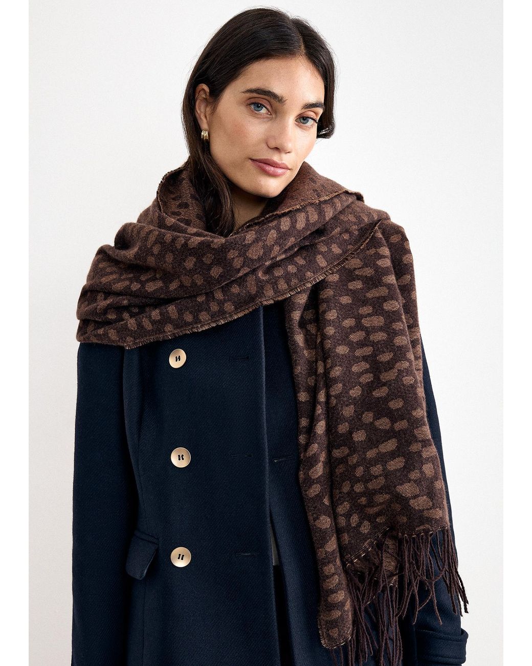 Phase Eight Blue Irregular Spot Scarf