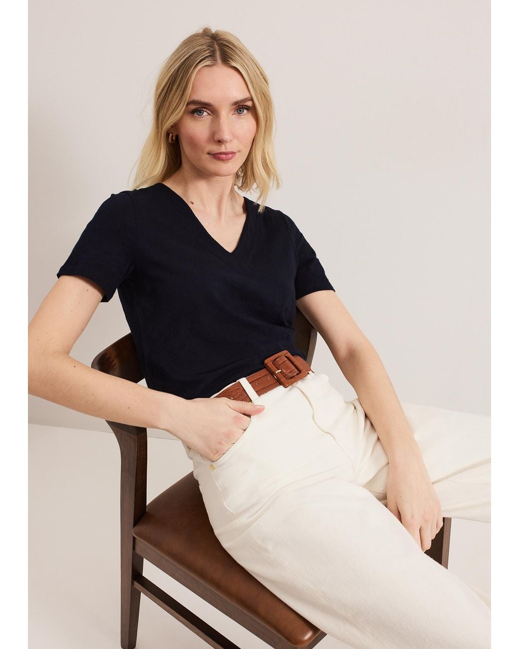 Phase Eight Blue Elspeth V Neck Top