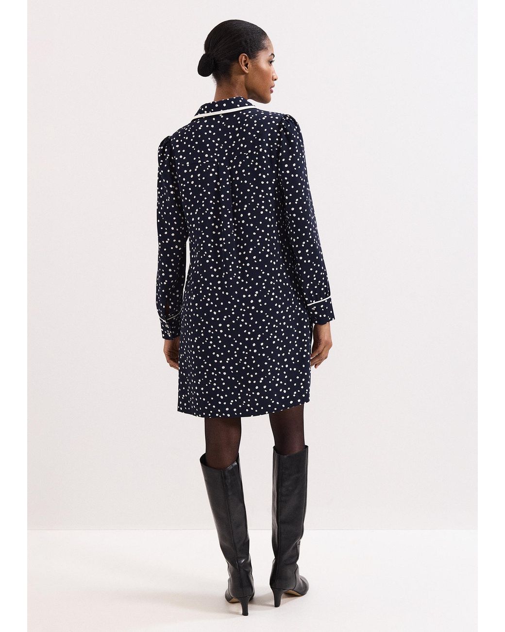 Phase Eight Blue Kylie Spot Tunic Dress
