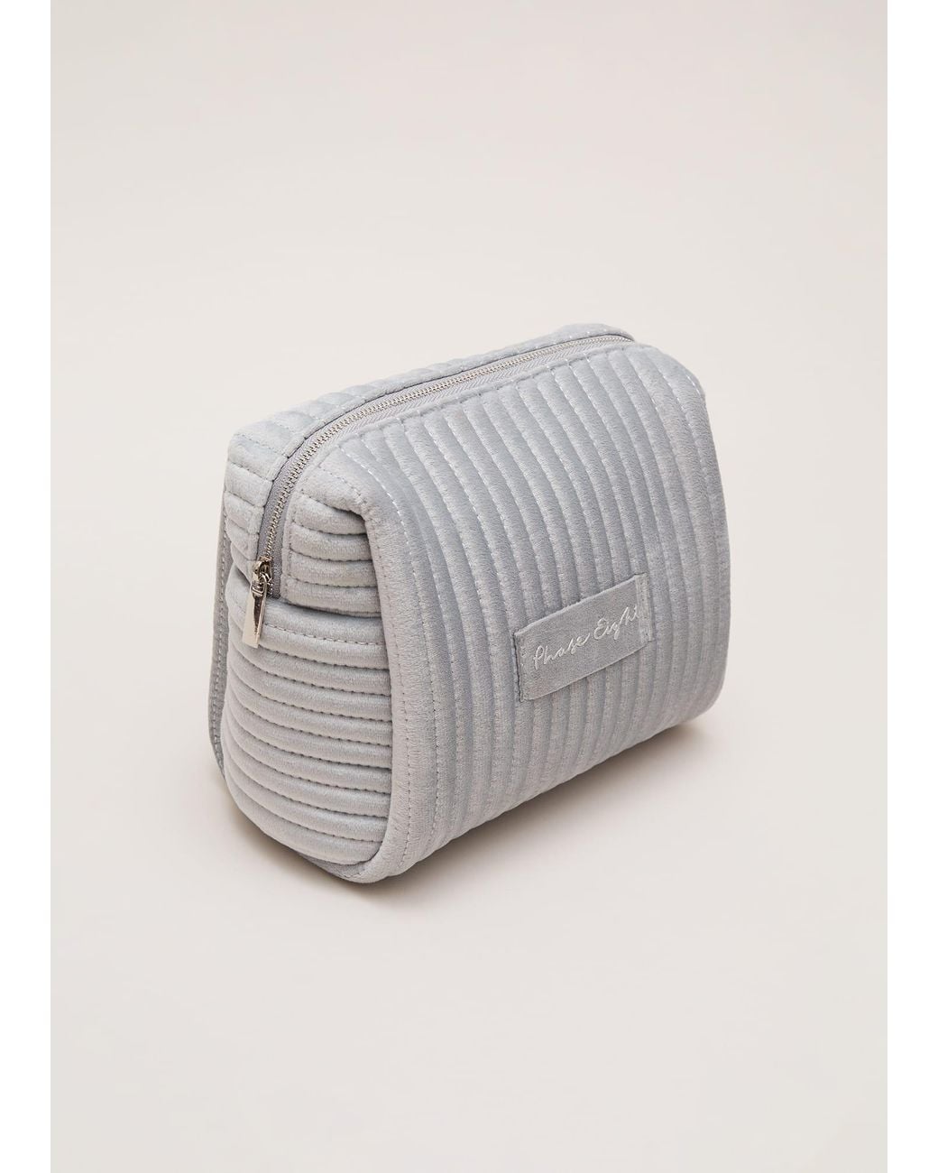 Phase Eight Gray Velvet Make Up Bag