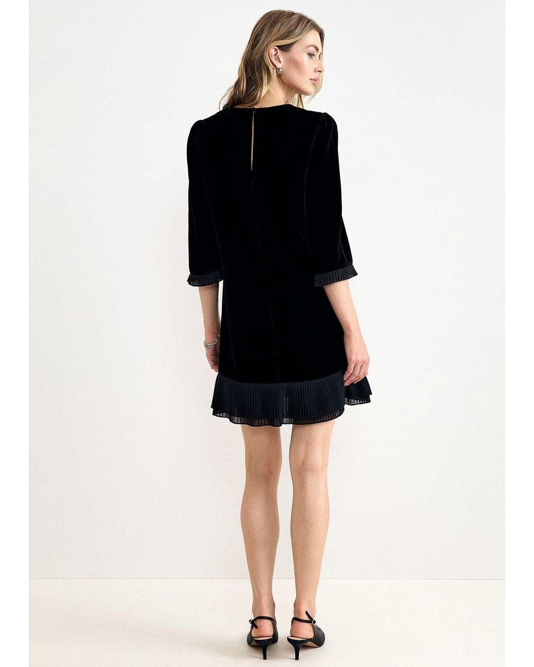Phase Eight Black Elysia Velvet Mini Dress