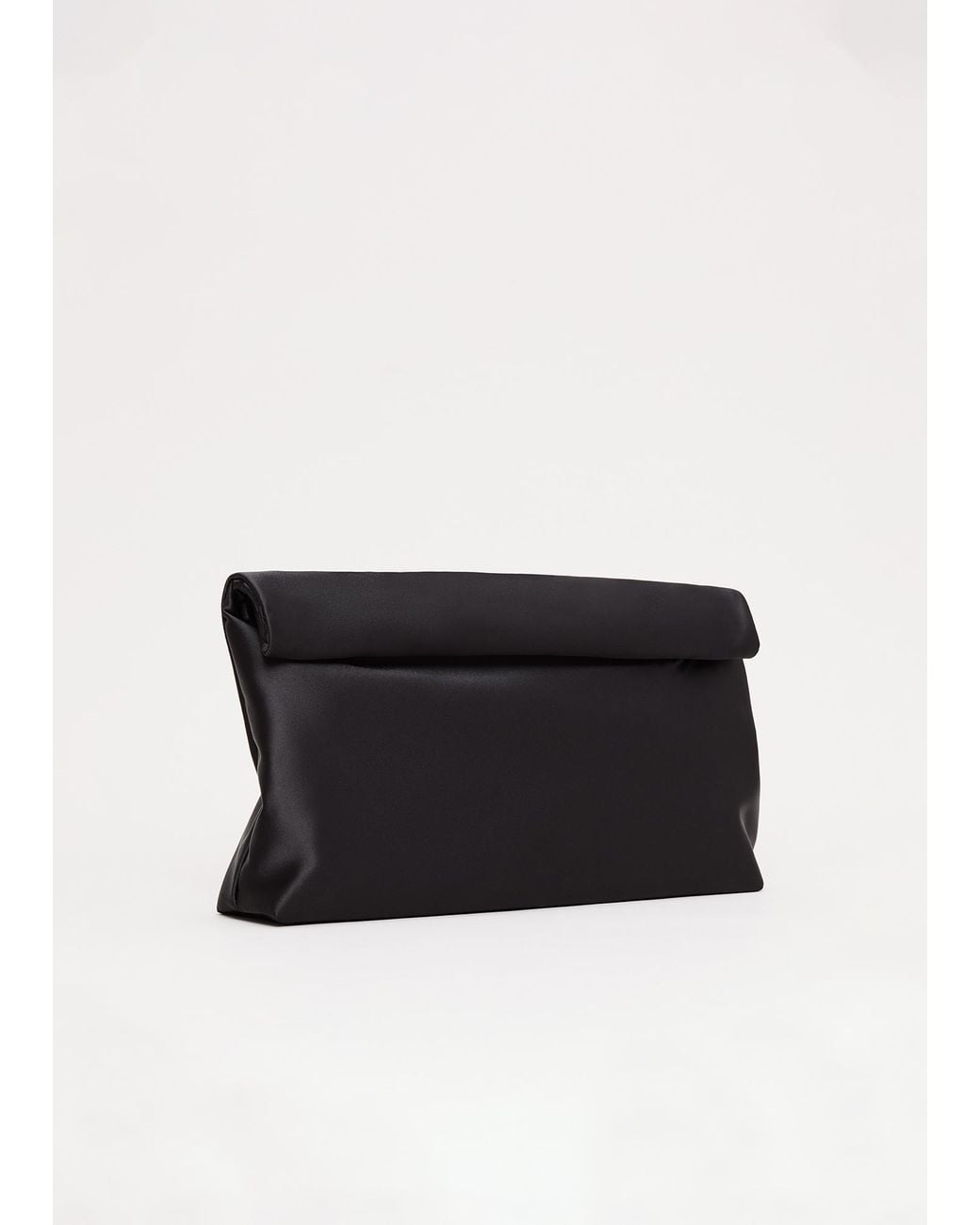 Phase Eight Black Satin Rollover Clutch