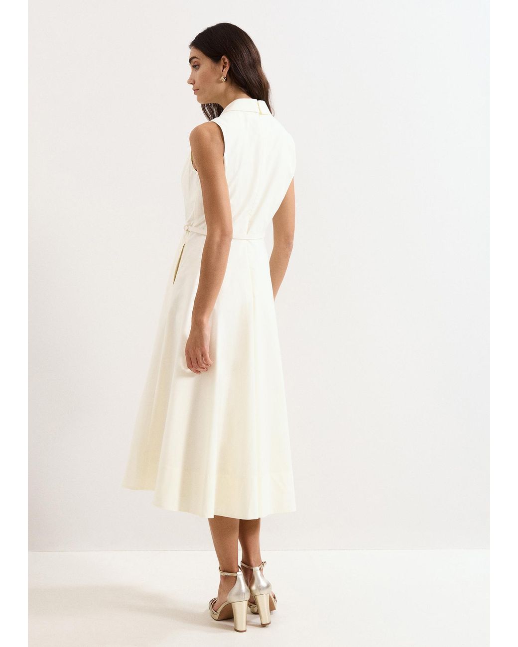 Phase Eight Natural Ariane Midi Shirt Dress