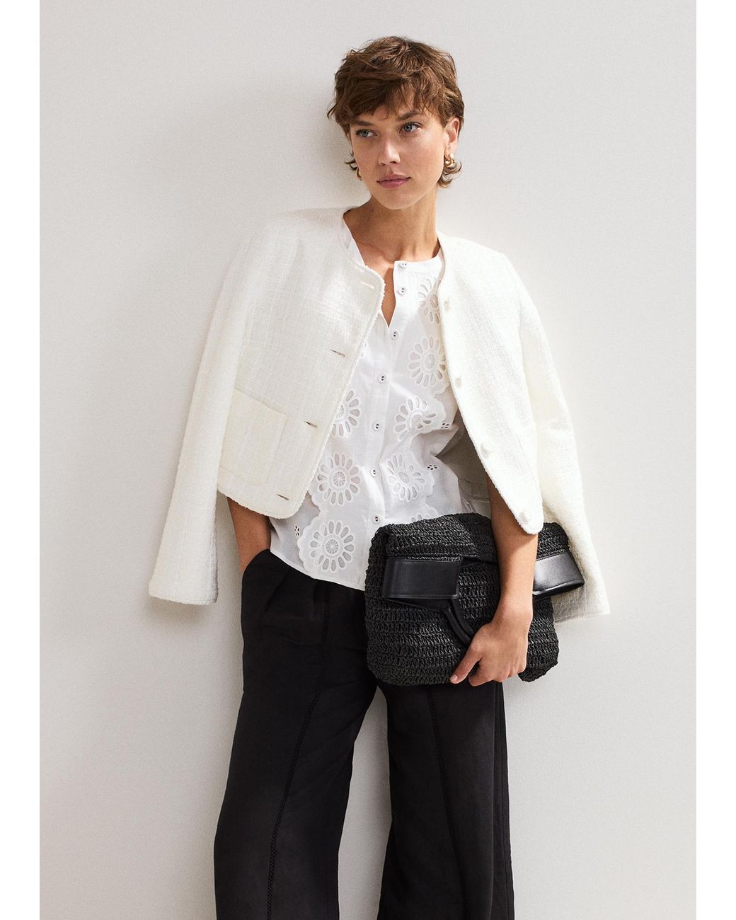 Phase Eight White Ripley Boucle Jacket