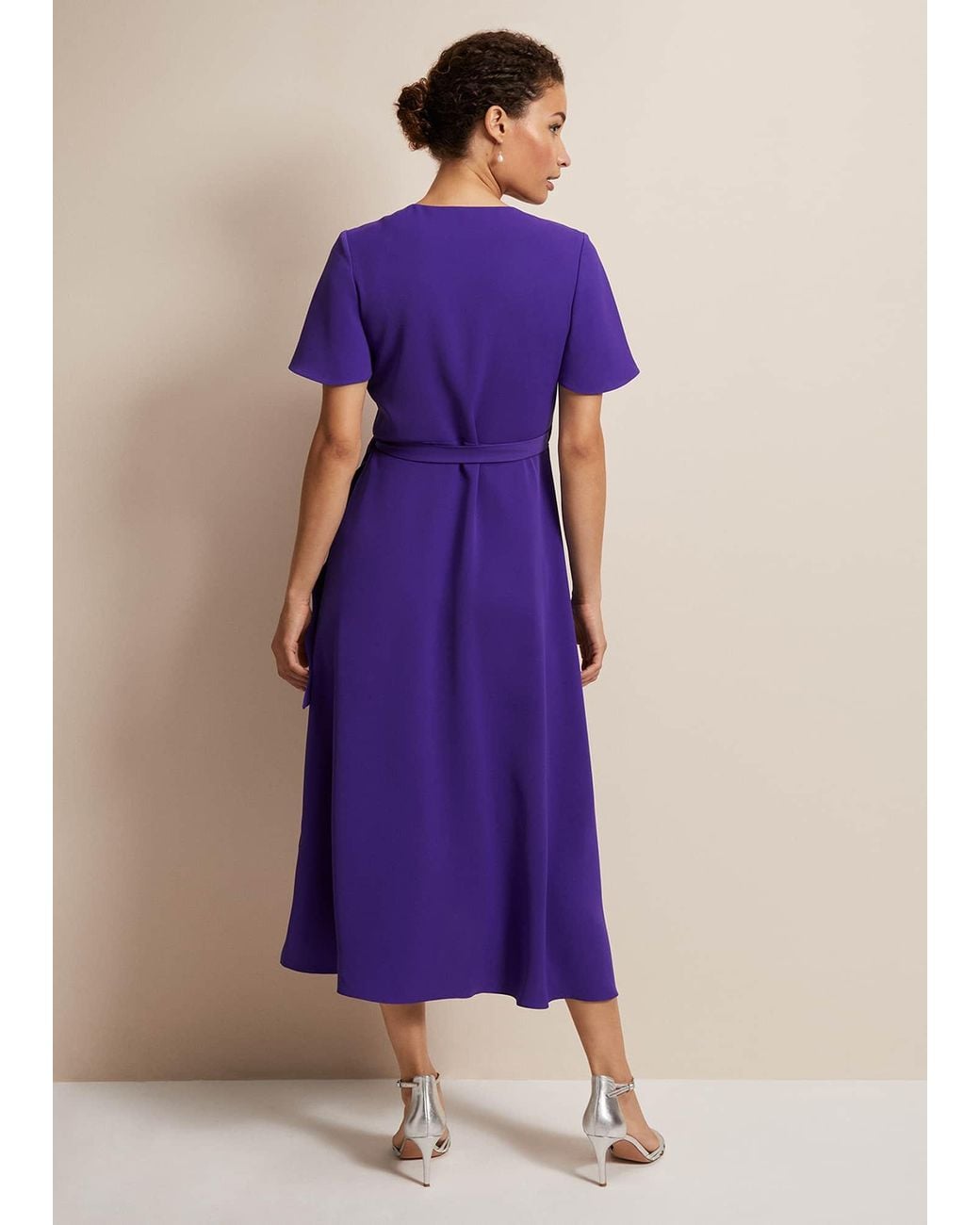 Phase Eight Purple Julissa Ruffle Wrap Midi Dress