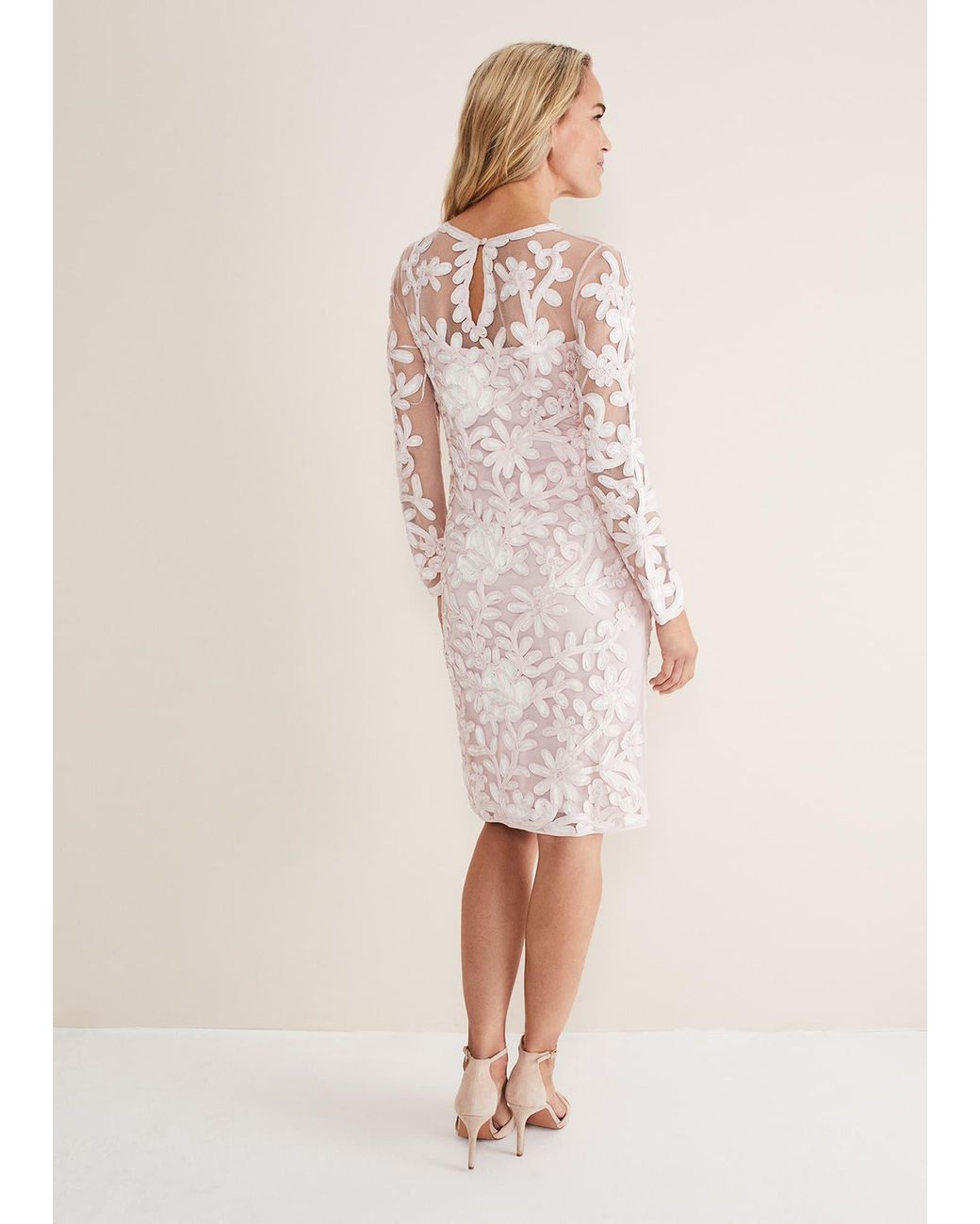Phase Eight Natural Annika Tapework Midi Dress