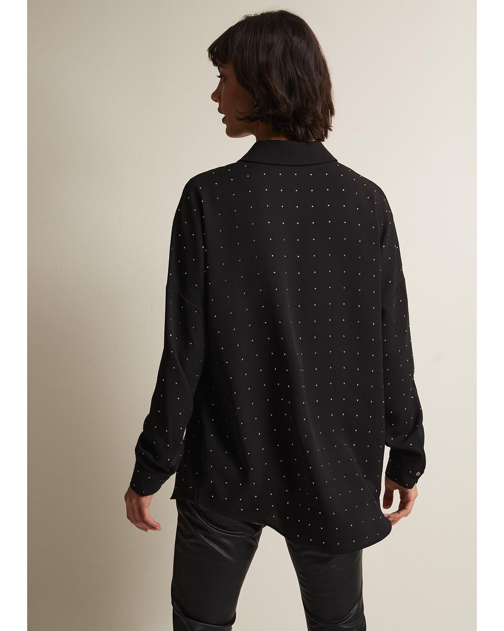 Phase Eight Black Elowen Embellished Longline Shirt